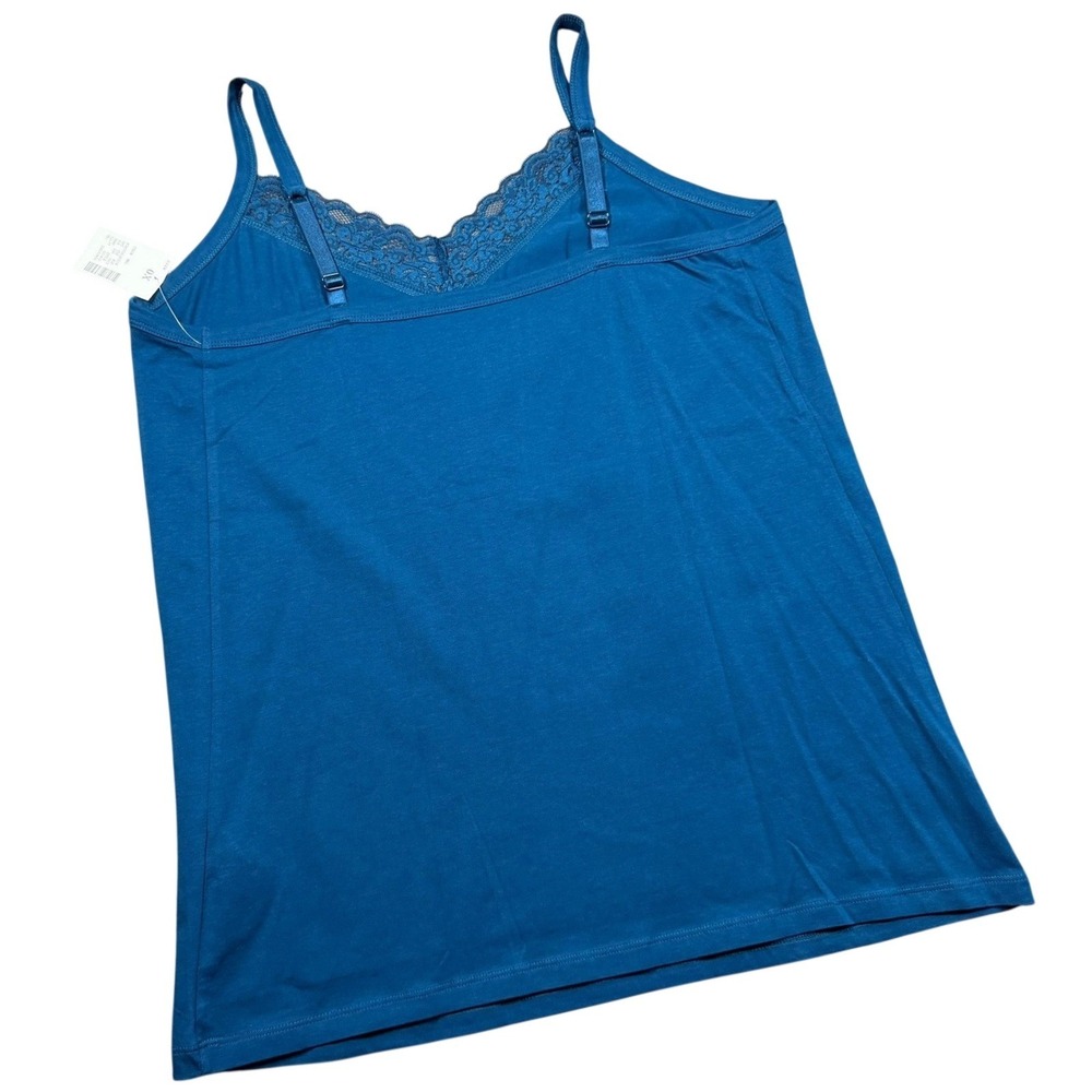 Catherines Suprema Camisole Women 0X 14/16W Teal Lace Trim Adjustable‎ Strap
